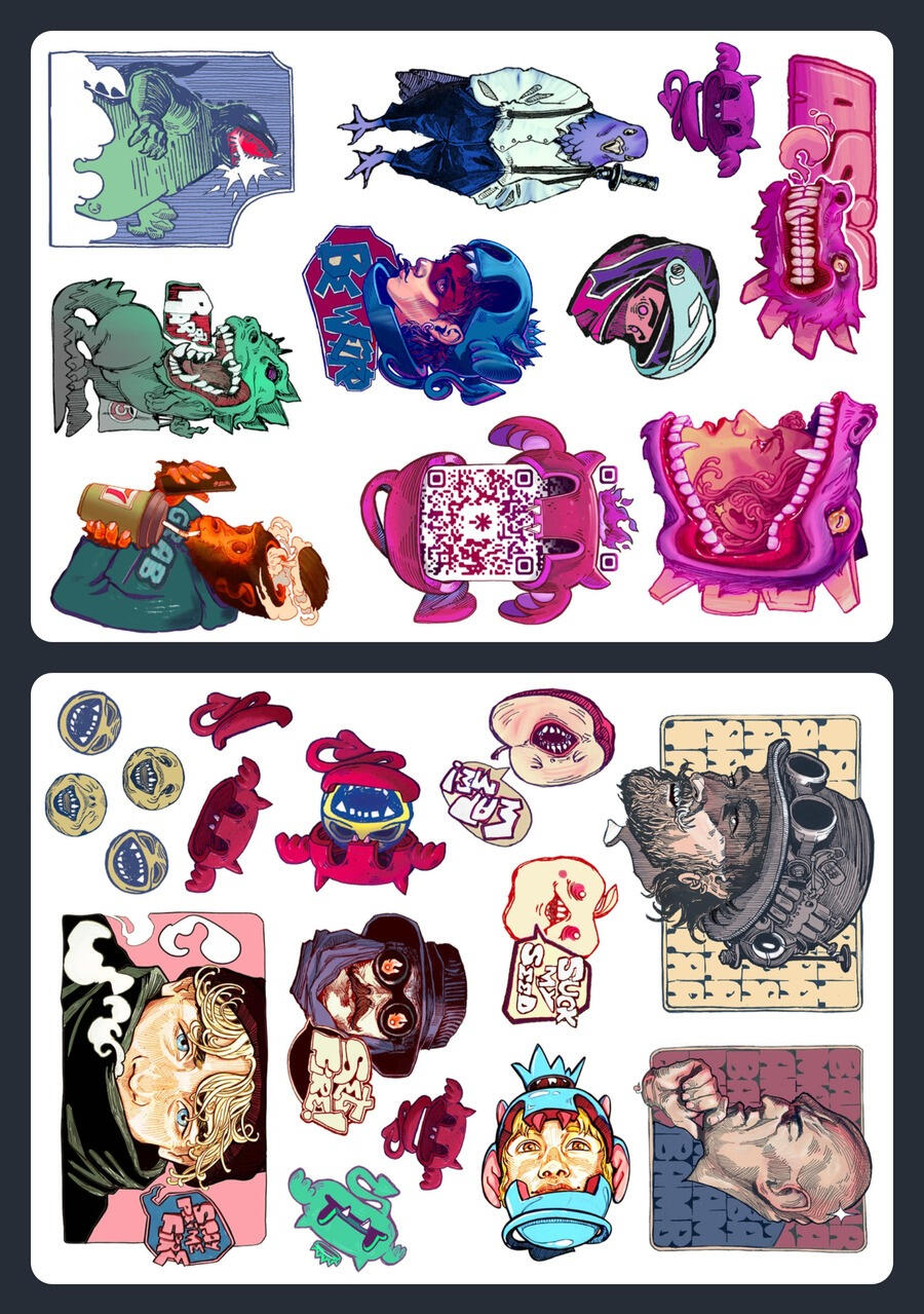 Asian $20 2 stickerset а5