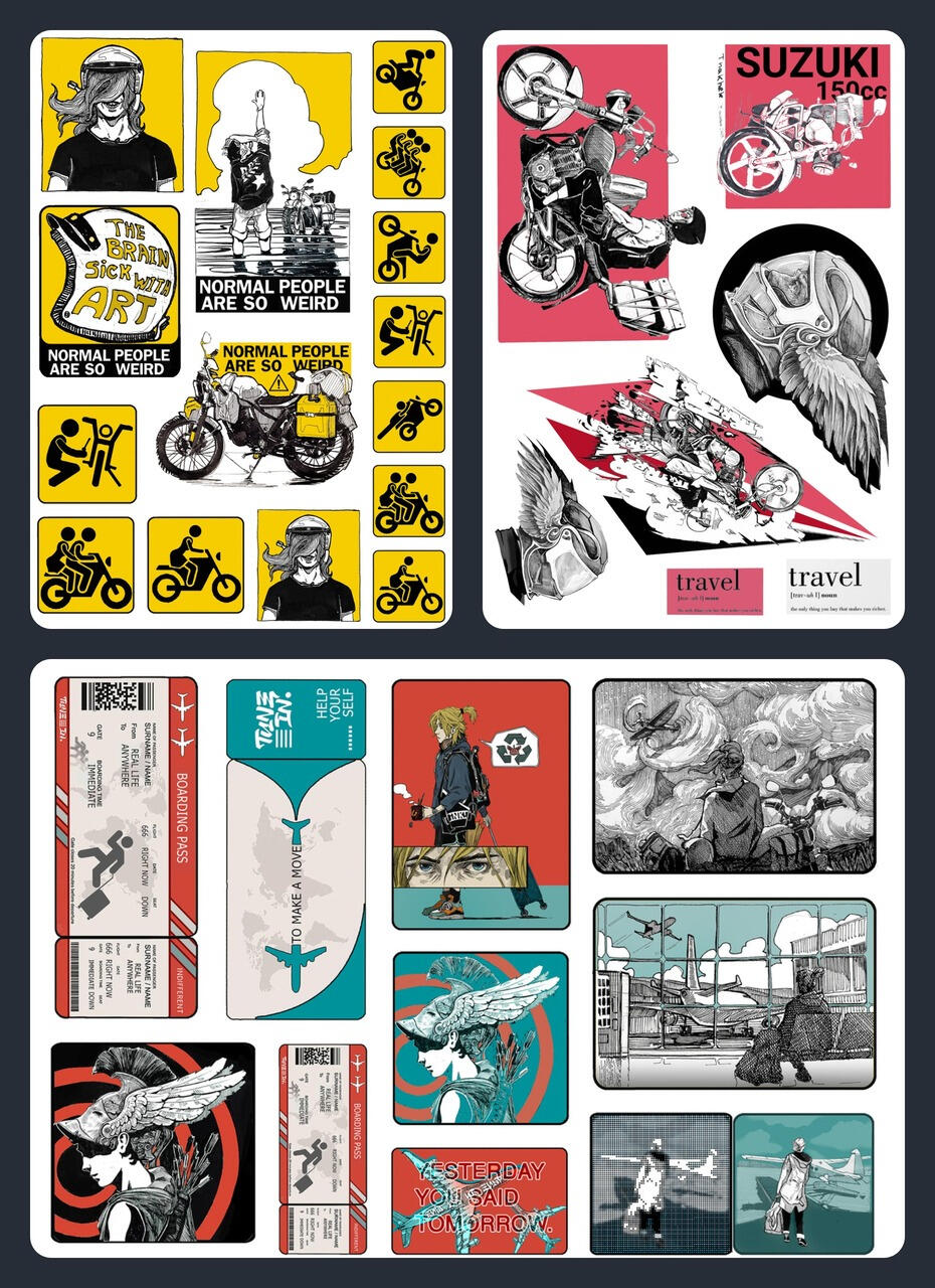 On the Road $27 3 stickerset а5
